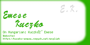 emese kuczko business card